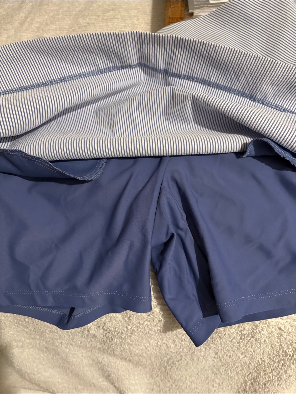 S.C&Co Women's Striped Performance Skorts in Light Blue/White - Picture 7 of 7